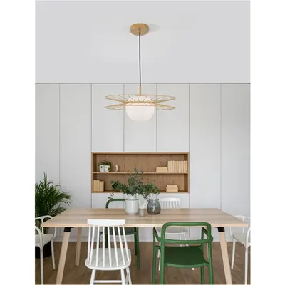 Lampa suspendata ELLERY Auriu Metal & Opal Sticla LED E27 1x12W 230V IP20 Fara bec Inaltime ajustabila