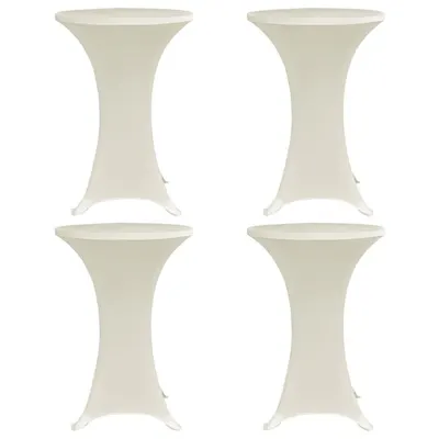 vidaXL Husă de masă cu picior, 4 buc., crem, Ø60 cm, elastic