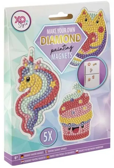Set creativ pictură cu mărgeleMoxy - Magneți pentru fete, 5 bucăți