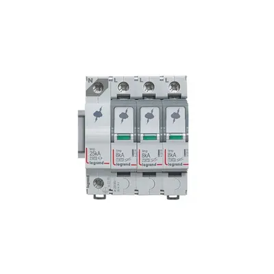 Descarcator SPD - protection of main distribution board - T1+T2 - limp 8 kA/pole - 3P+N left