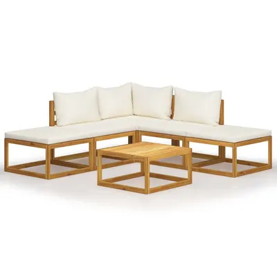 vidaXL Set mobilier grădină cu perne, 6 piese, lemn masiv acacia