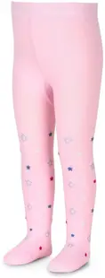 Colanți din bumbac pentru copii Sterntaler - Cu steluțe, 80 cm, 10-12 luni, roz