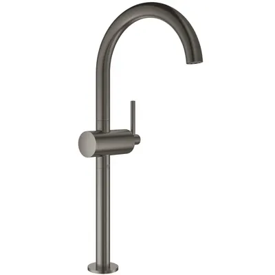 Baterie lavoar Grohe Atrio 32647AL3, 3/8 inch, marimea XL, monocomanda, pivotanta, cartus ceramic, evacuare push to open, mat, Hard graphite