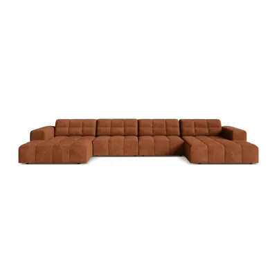 Colțar teracotă cu tapițerie din chenille (în formă de "U") Chicago – Cosmopolitan Design