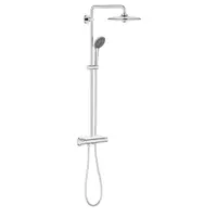 Sistem de dus Grohe Vitalio Joy 260 26403001, 1/2, aparent, termostat, 260 mm, 3 pulverizari, etajera, anti-oparire, Crom