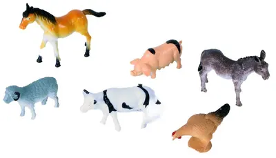 Set de figurine Rappa - Animale de fermă, 6 buc. , 5-6 cm