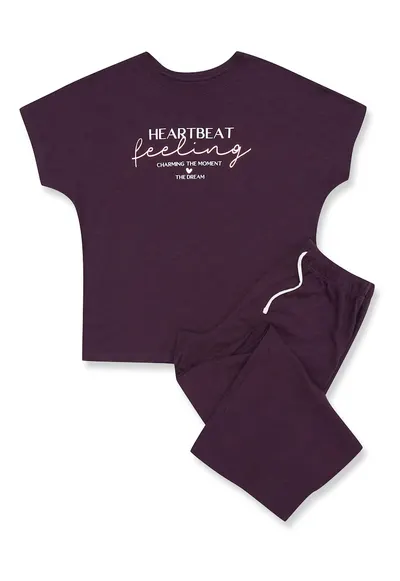 Pijamale de dama bumbac mov