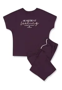 Pijamale de dama bumbac mov