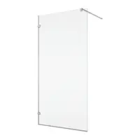 Paravan de dus walk-in 80x200 cm, crom, sticla transparenta, montare dreapta, Ronal PUR