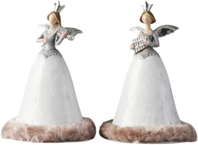 Decorare Eurolamp - Înger, 4 bucăți, 18 cm, gri