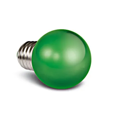 9g01/gr/e, Green Led Ball Lamp 0,5w E27 230v