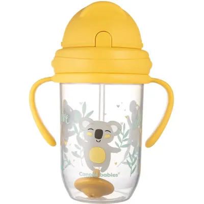 Canpol babies Exotic Animals Cup With Straw ceasca cu pai Yellow 1 buc