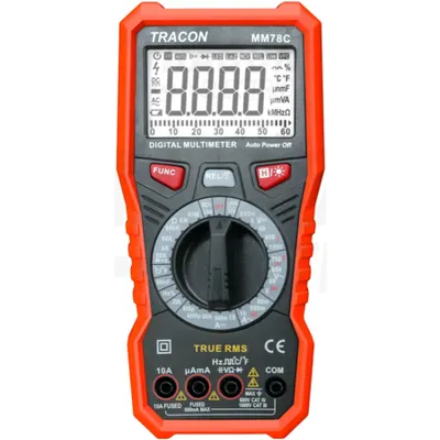 Multimetru digital TRMSnACV, DCV, ACA, DCA, TRMS, Ohm, Hz, C, °C, dioda, NCV, signal