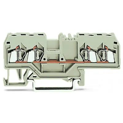 4-conductor through terminal block; 2.5 mm²; suitable for Ex e II applications; center marking; for DIN-rail 35 x 15 and 35 x 7.5; CAGE CLAMP®; 2,50 mm²; light gray