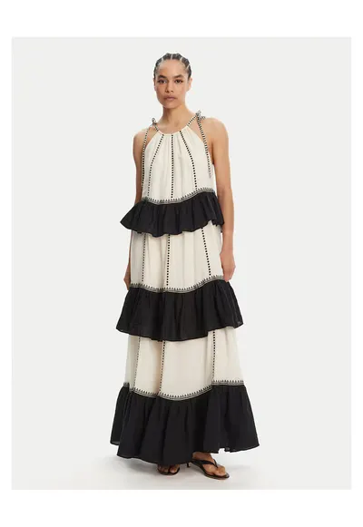 Rochie de vara negru - ecru - 2 culori