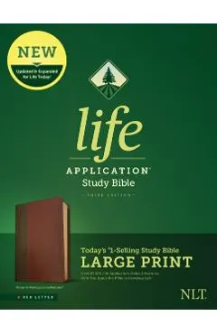 NLT Life Application Study Bible, Third Edition, Large Print (Red Letter, Leatherlike, Brown/Tan)