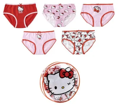 Chiloței pentru copii Cerda - Hello Kitty, 5 bucăți, cu penar, 4-5 ani
