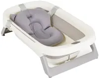 Cădiță de baie pliabilă Cangaroo - Morea + saltea cadou, gri