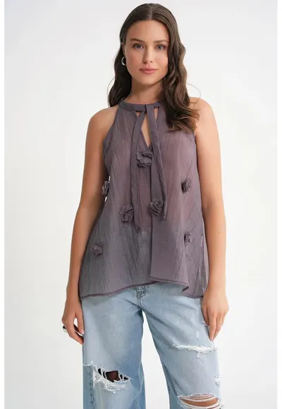 cu volane - roz textil - Roz