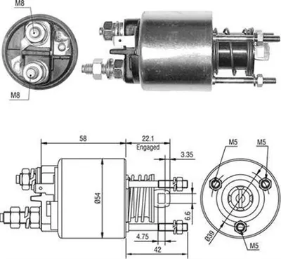 Solenoid Electromotor Potrivit Fiat Brava, Bravo I, Cinquecento, Marea, Punto, Punto Hatchback, Seicento 600; Lancia Y, Y10 1.1-1.3 02.89-03.12