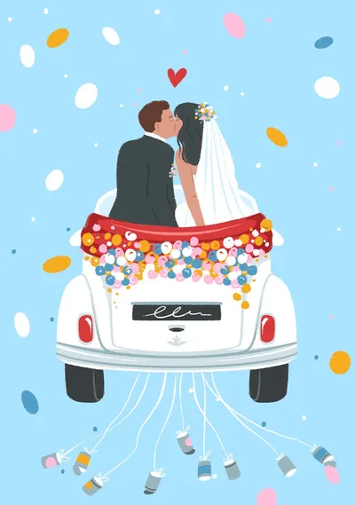 Felicitare de nuntă GloryArt - Sărut