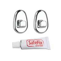 Set 2 cârlige și adeziv Metaltex Silver