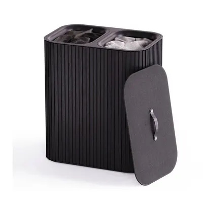 Coș de rufe negru 2x45 l din bambus Tota Luxe – Joseph Joseph