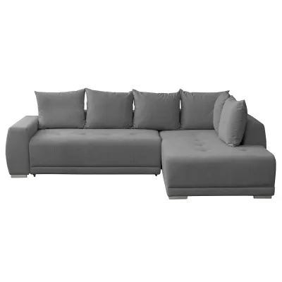 Coltar extensibil MARIBO LC, cu arcuri si lada depozitare, colt dreapta, gri, 282x205x92 cm