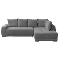 Coltar extensibil MARIBO LC, cu arcuri si lada depozitare, colt dreapta, gri, 282x205x92 cm