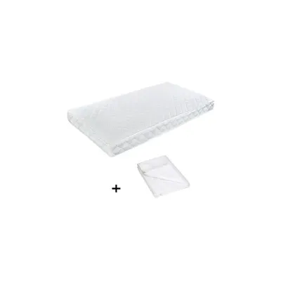Pachet Saltea patut bebe, Babyneeds, Cocos Confort 120x60x08 cm + Protectie impermeabila