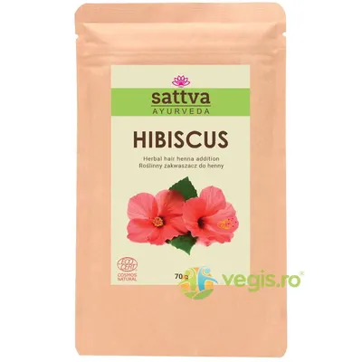 Pudra de Hibiscus - Aditiv Vopsea de Par Henna Rosu Purpuriu 70g