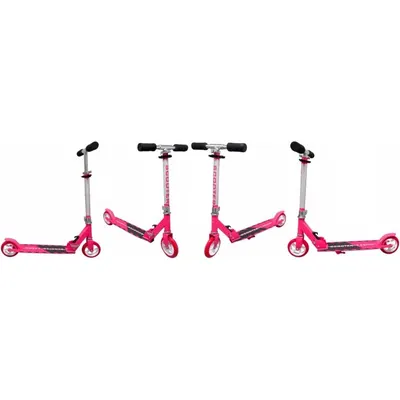 Trotineta pliabila R-Sport H6 roz cu roti din cauciuc, frana de picior, ghidon reglabil, greutate admisa 100 kg