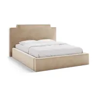 Pat matrimonial bej tapițat cu spațiu de depozitare cu somieră 180x200 cm Princess – Micadoni