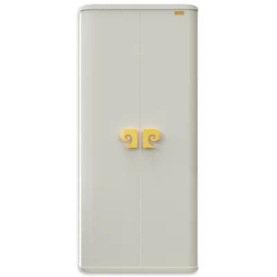 Dulap baie suspendat dublu Pierre Cardin Eva alb-auriu mat 64x146 cm