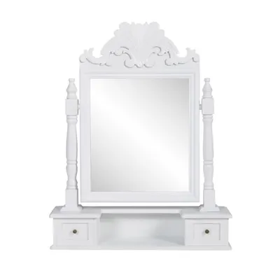 vidaXL Masă de machiaj cu oglindă mobilă dreptunghiulară, MDF