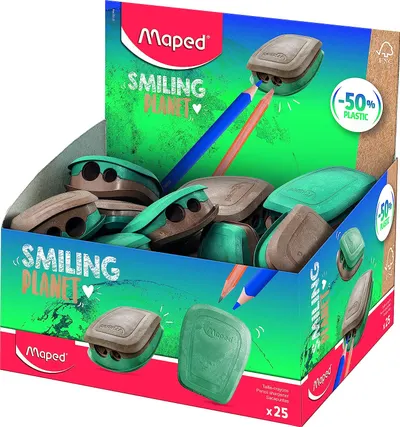 Ascuțitoare dublă pentru creioane Maped - Smiling Planet, sortiment