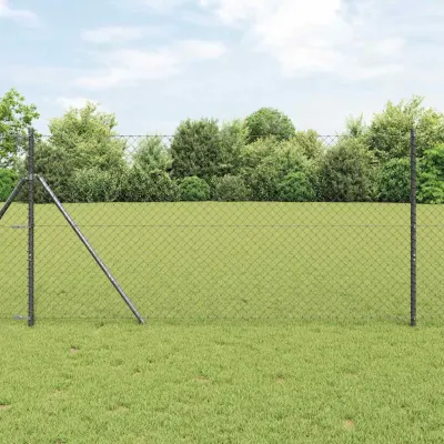 vidaXL Gard de legătură cu fixare la sol 10 x 1,4 m Gri Plasă