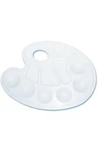 Paleta din plastic pentru pictura. Ovala