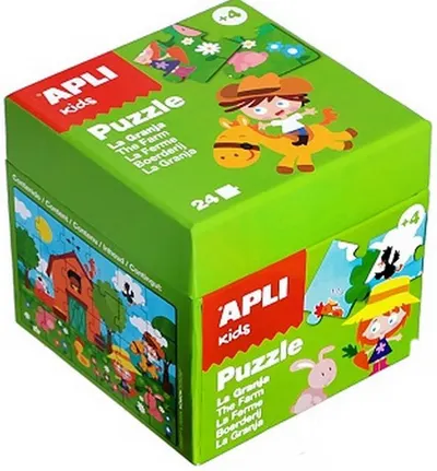 Puzzle pentru copii APLI Kids, de 24 piese, Ferma
