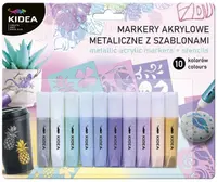Set de markere Kidea Crayon Markers - Acrilic, 10 culori, cu șabloane