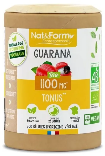 Guarana bio, 200 capsule, Nat&Form