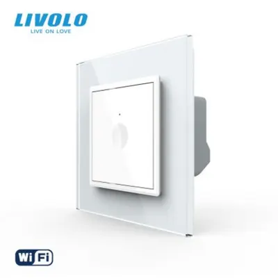 Intrerupator tactil simplu WiFi, cu rama sticla, 2M