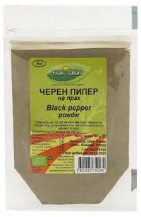 Piper negru bio măcinat, 50 g, Biosvyat
