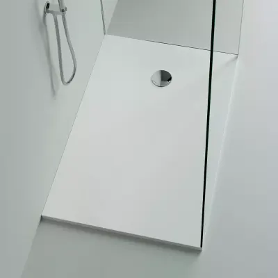 Cadita de dus dreptungiulara, din compozit, alba, 120x90x3 cm, Marmite Burgos