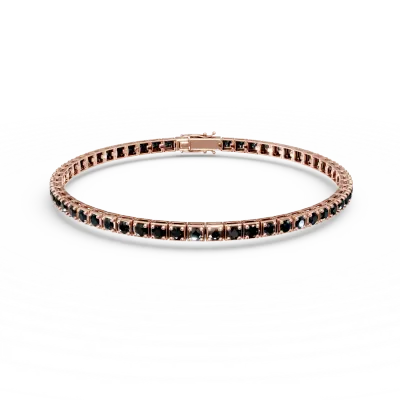 Bratara tennis din aur roz cu diamante negre de 2.2ct