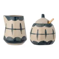 Set zaharniță și latieră din gresie Allium – Bloomingville