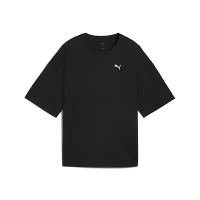Tricou femei oversized, logo mic, negru PUMA