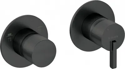 Baterie pentru dus, negru, orizontal, cu comutator, pentru corp ingropat, Deante Silia