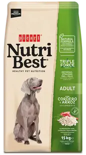 Hrana Uscata Caini Premium, NutriBest Adult Dog, Miel si Orez, 15 kg