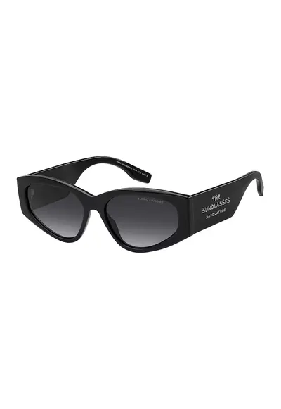 Ochelari de soare ovali cu logo - Negru